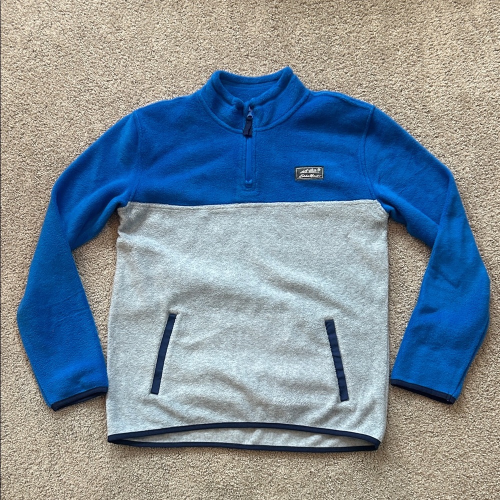 Eddie Bauer Blue and Gray Zip-Up Sweater